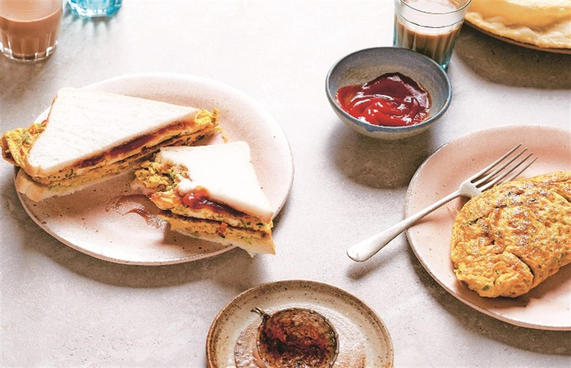 Masala omelette sandwich