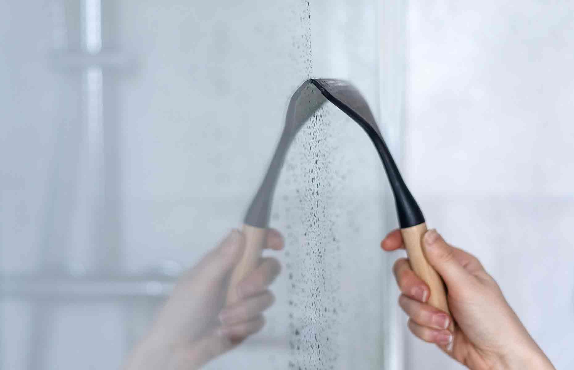 Use a squeegee in the bathroom