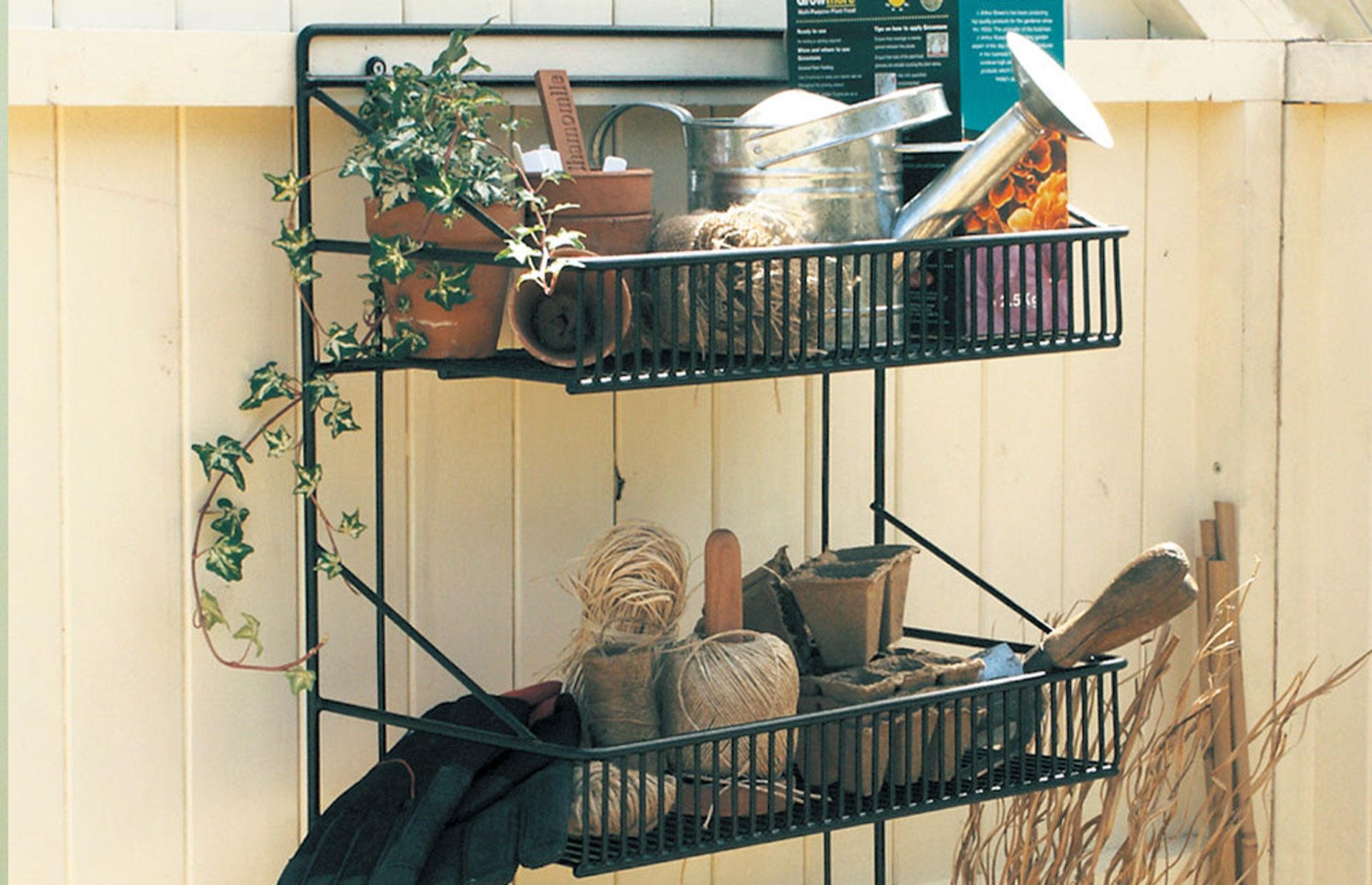 Add shelving to the shed
