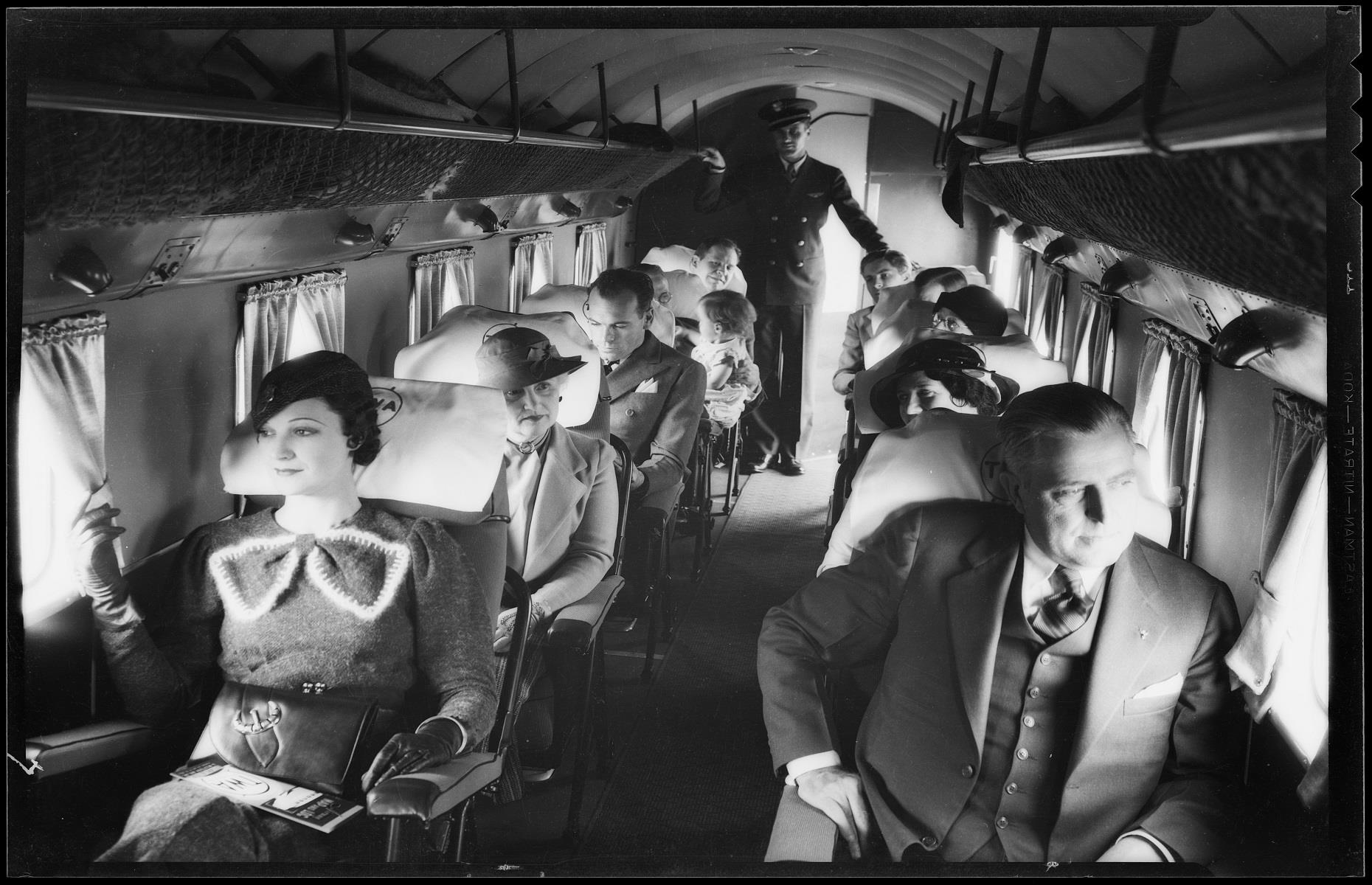 1930s: passengers aboard the Douglas DC-1 