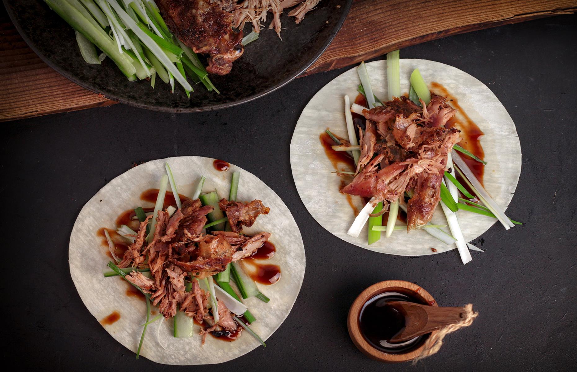 Duck pancakes with hoisin sauce