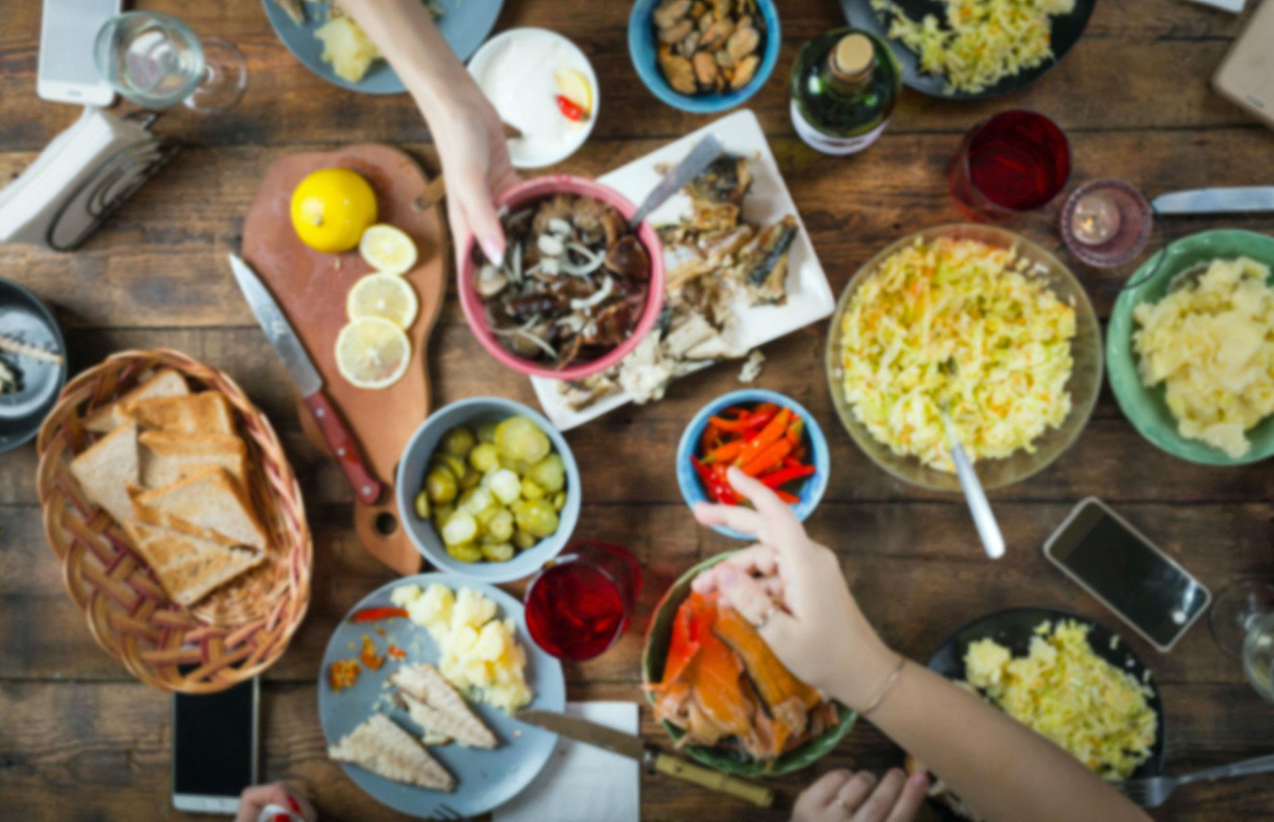 Swap dining out for potluck parties