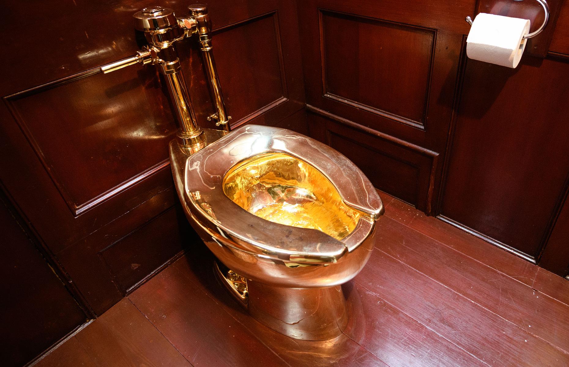 The solid gold toilet worth $6 million (£4.8m)