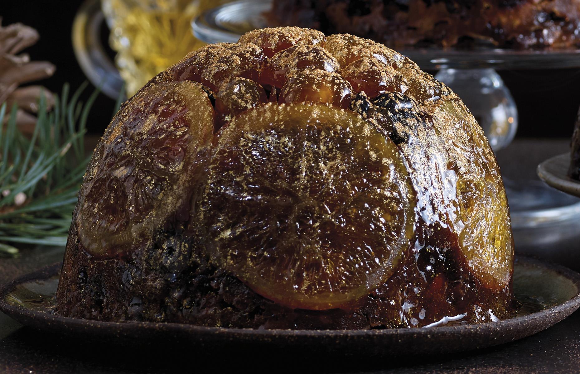 Aldi Specially Selected Golden Topped Christmas Pudding With Edible Gold Glitter, £8.99 (907g)