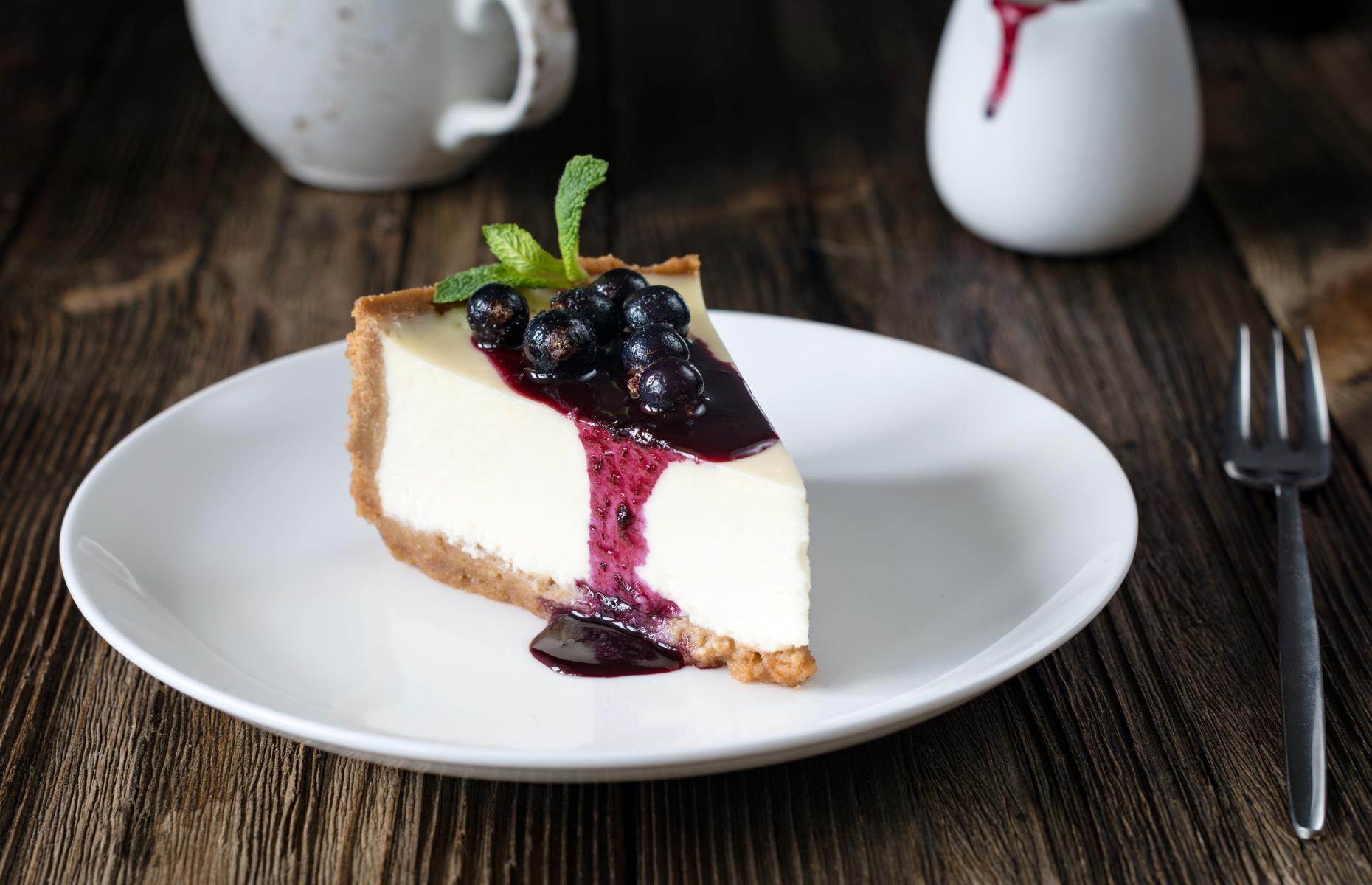 Blackcurrant and rosemary cheesecake