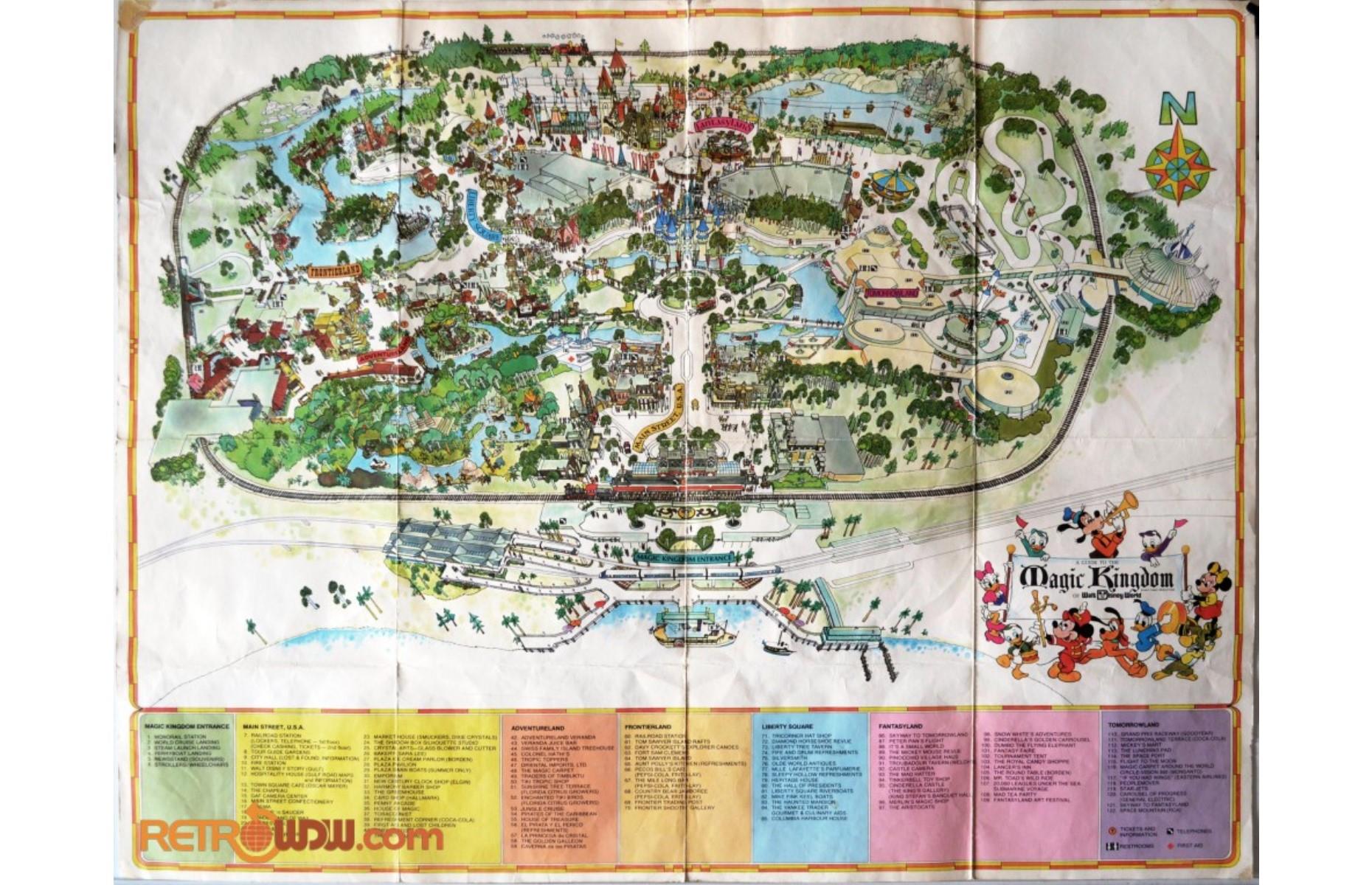Disneyland Park map from the 1970s: up to $100 