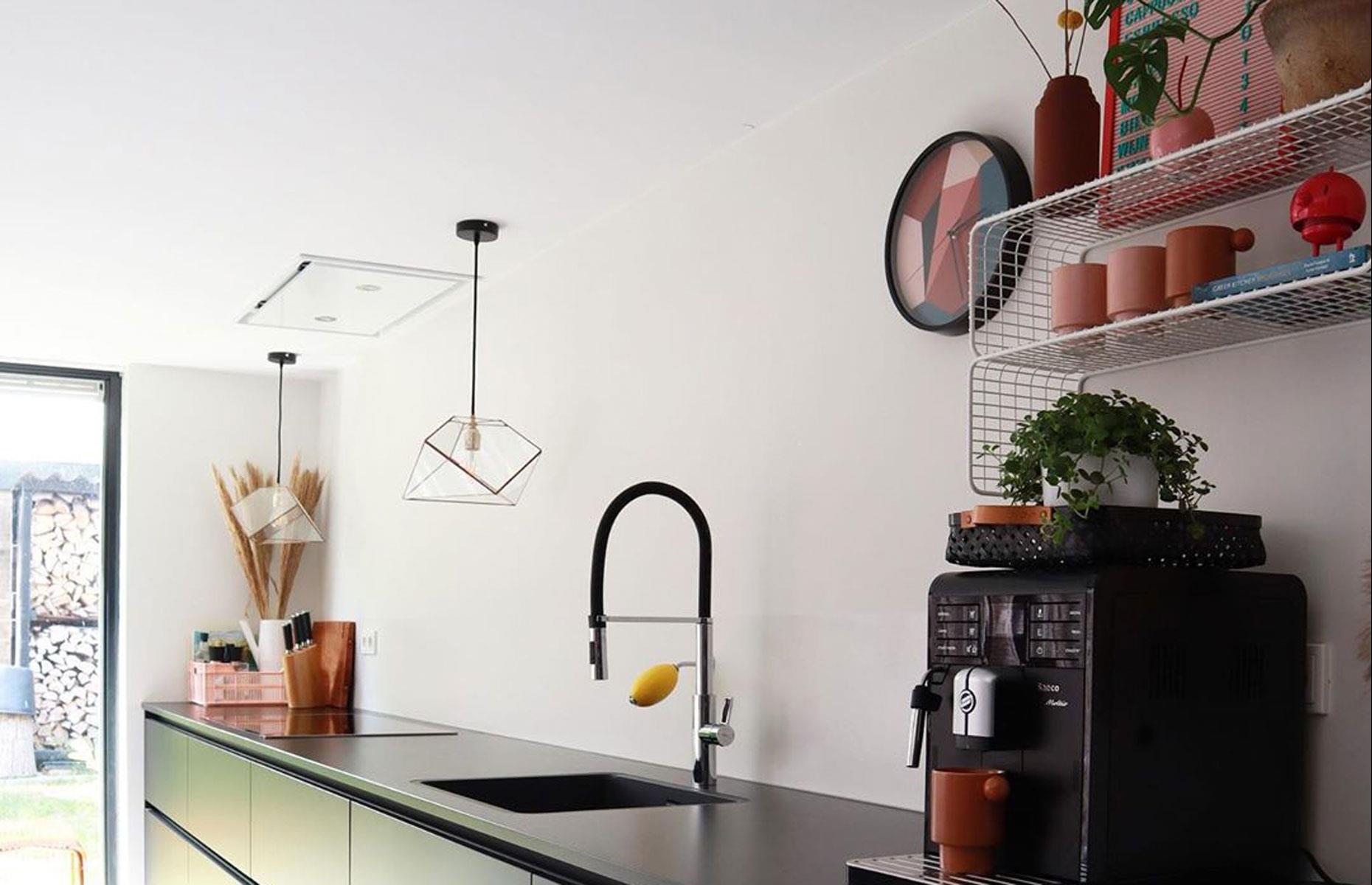 Sleek and contemporary black kitchen