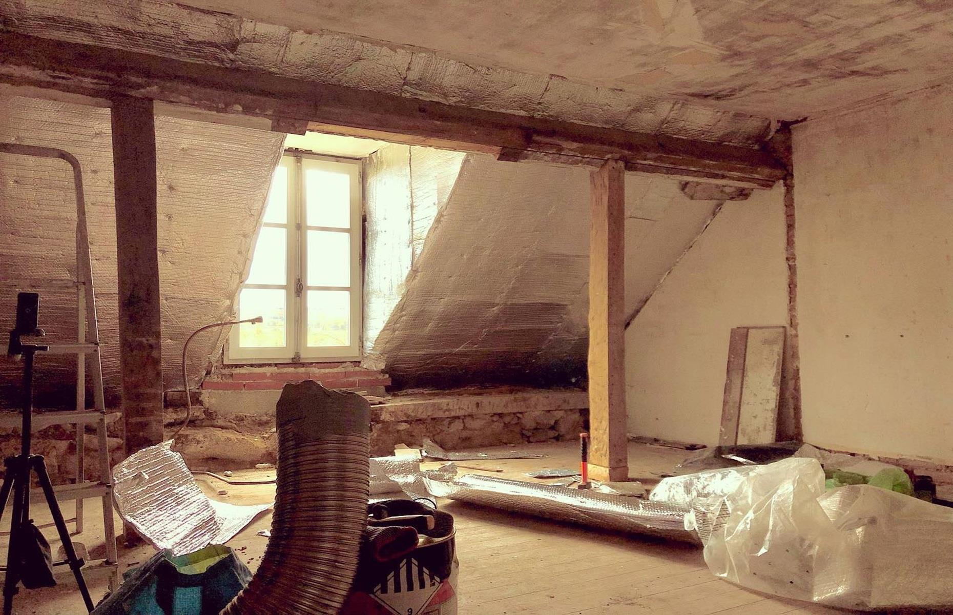 Before: a bare attic