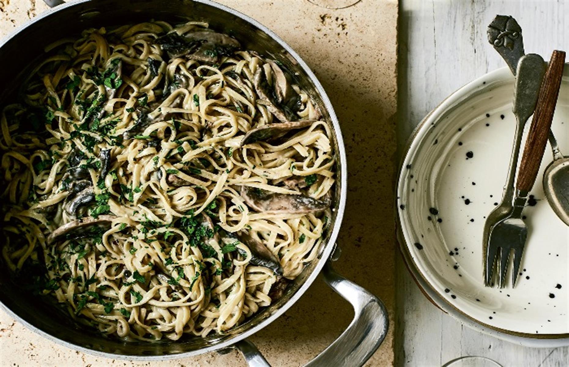 61. One-pot mushroom pasta