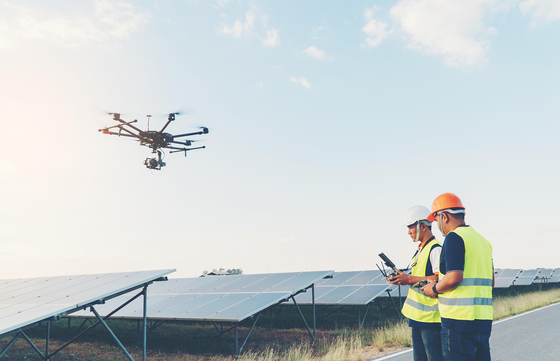 Drone duty: monitoring solar panels