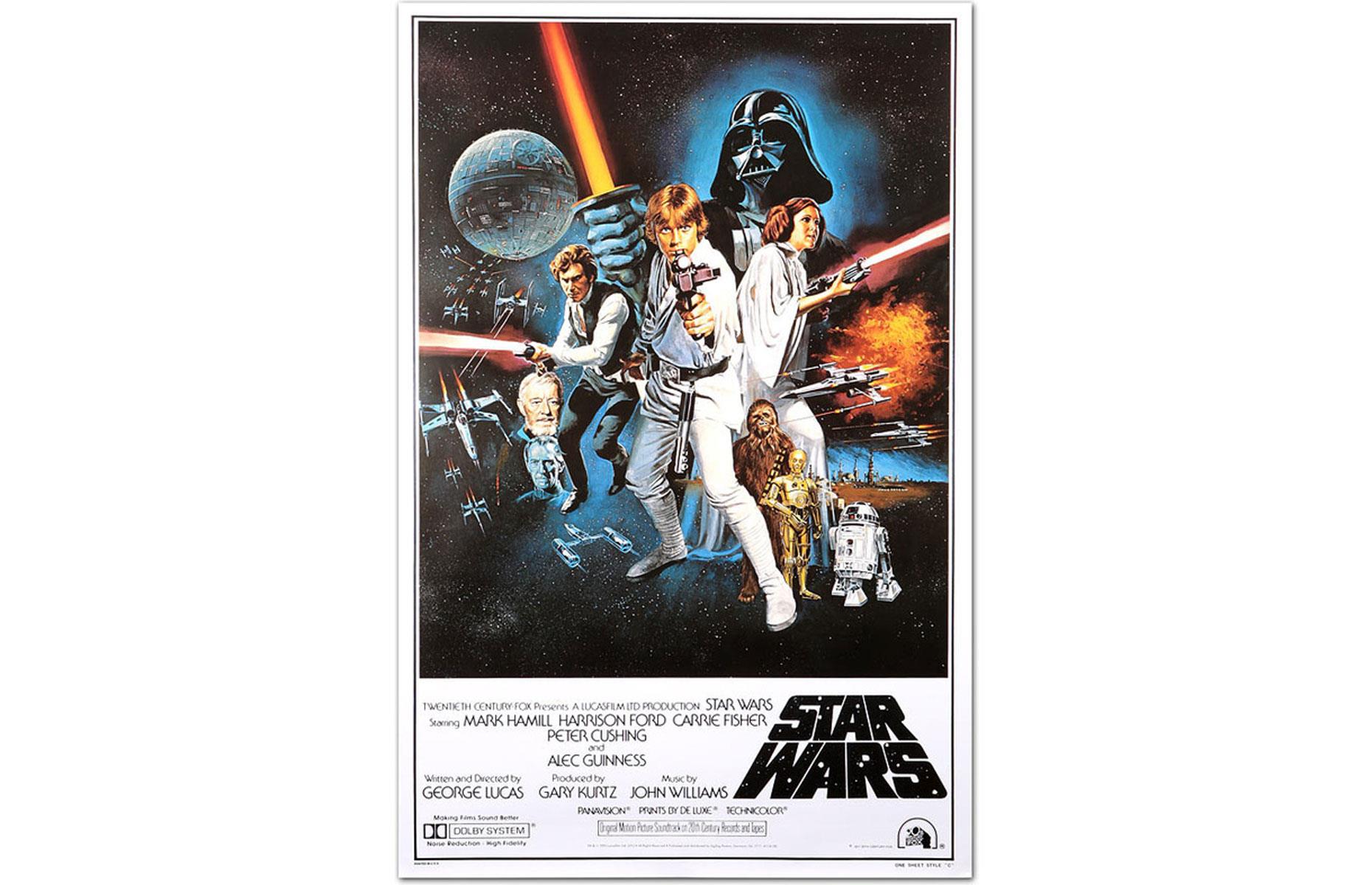 Star Wars (American poster, 1977): up to $2,600 (£1.9k)