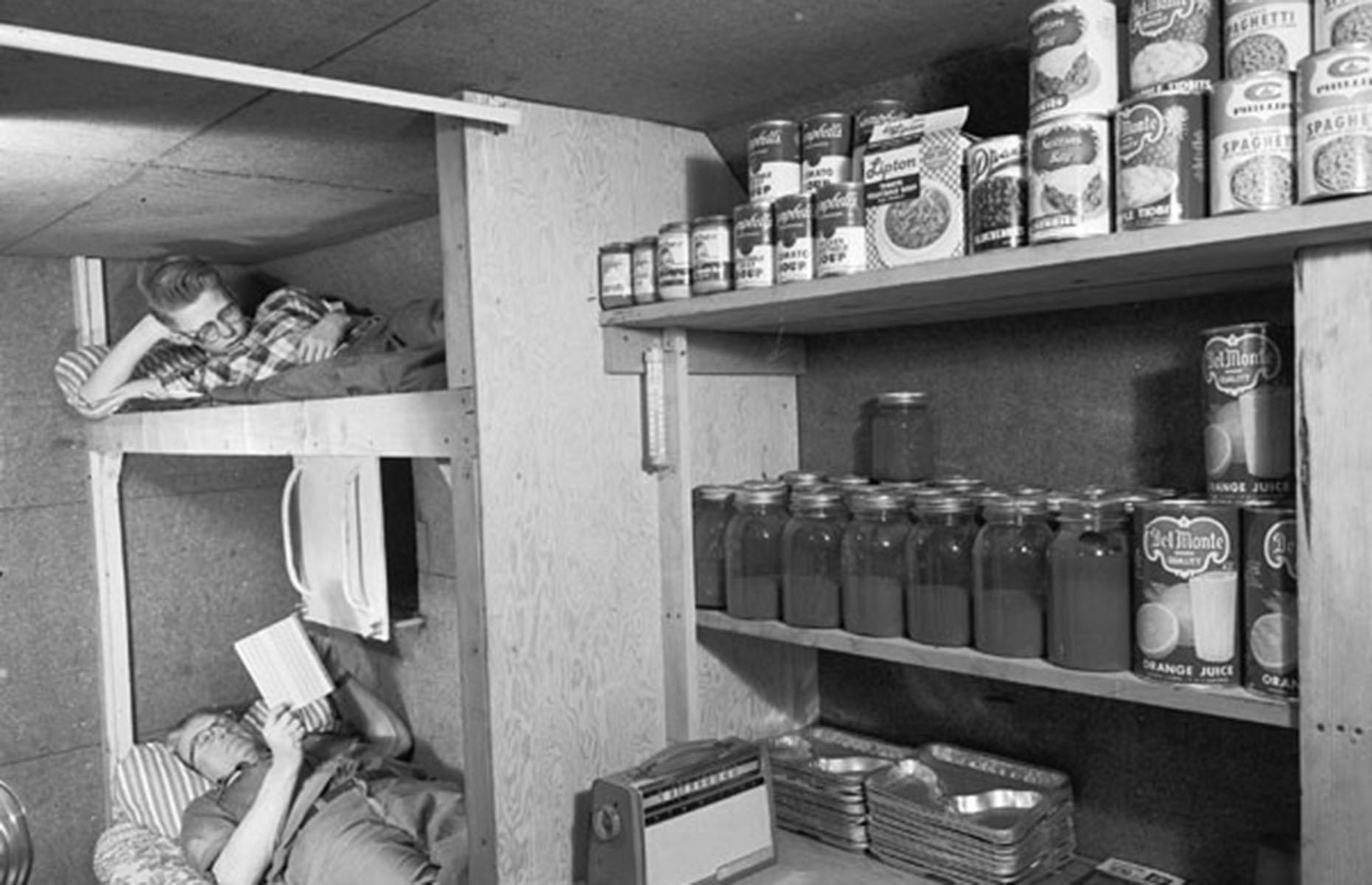 Inside a 1960s fallout shelter