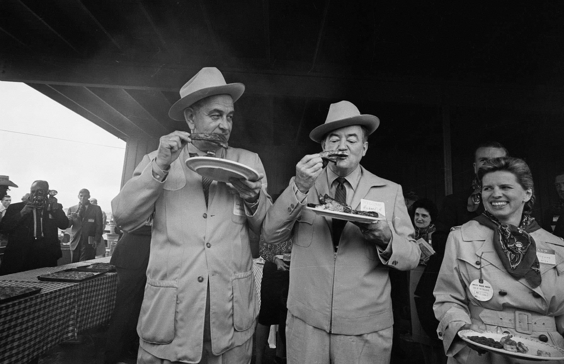 1960s: President Lyndon Johnson has a barbecue party
