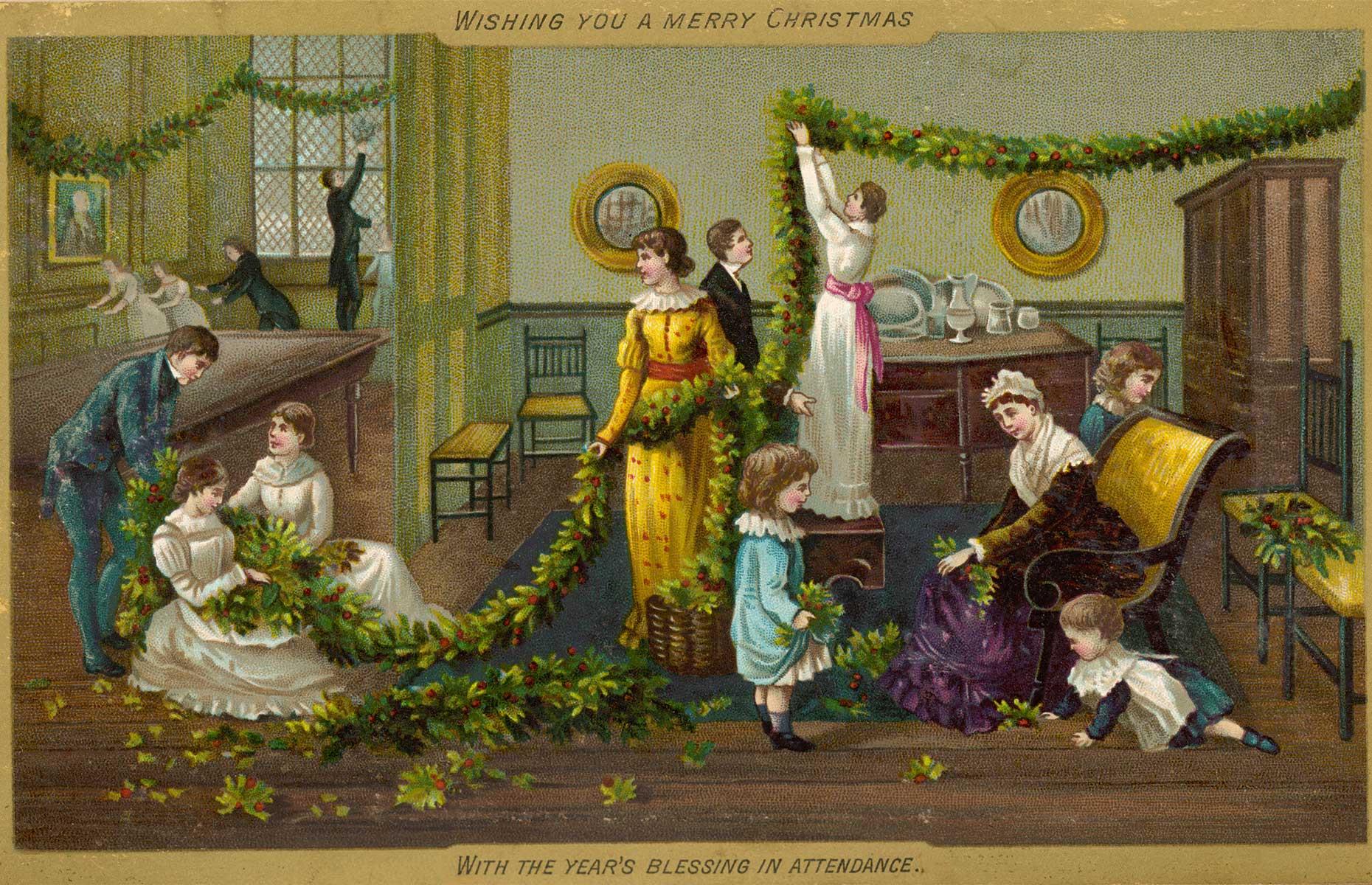 1870s: a Victorian Christmas scene