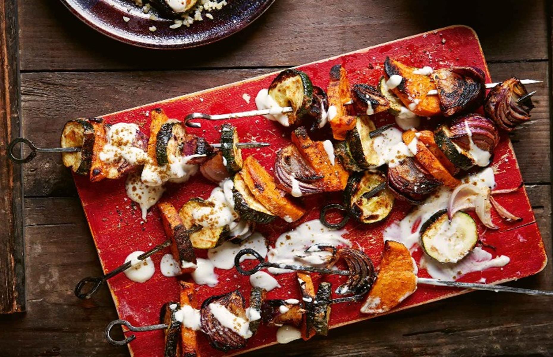 Tandoori vegetable kebabs