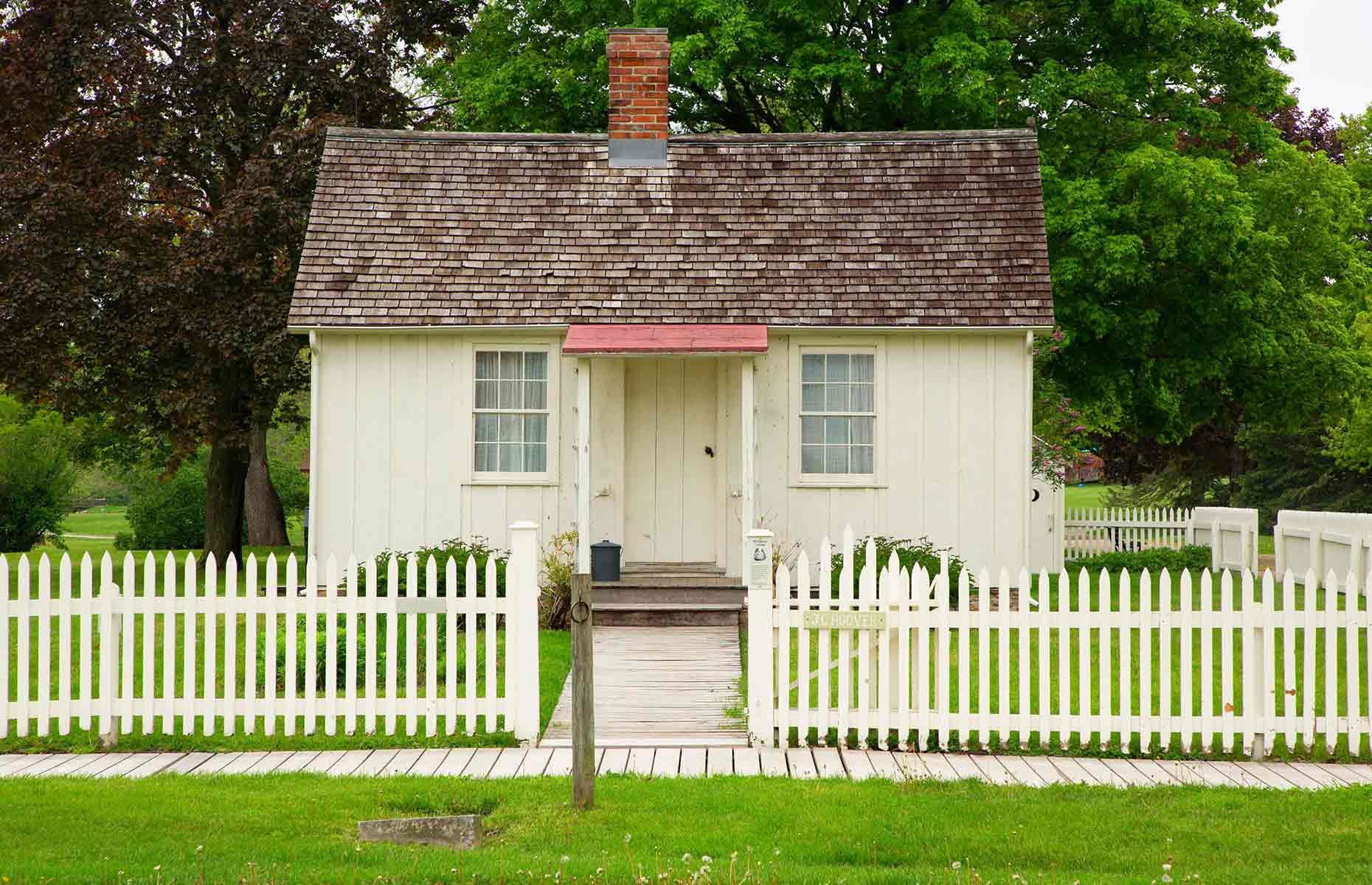 Herbert Hoover's quaint cottage in West Branch, Iowa