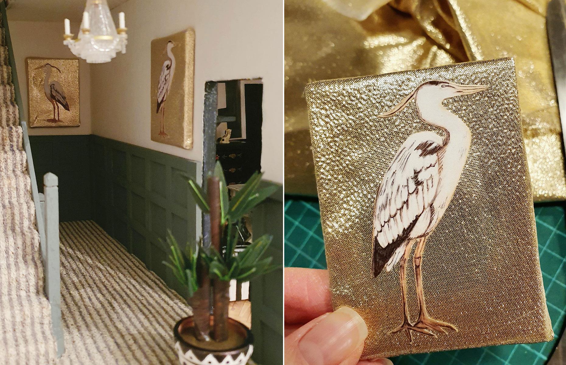 Hallway and artwork in miniature