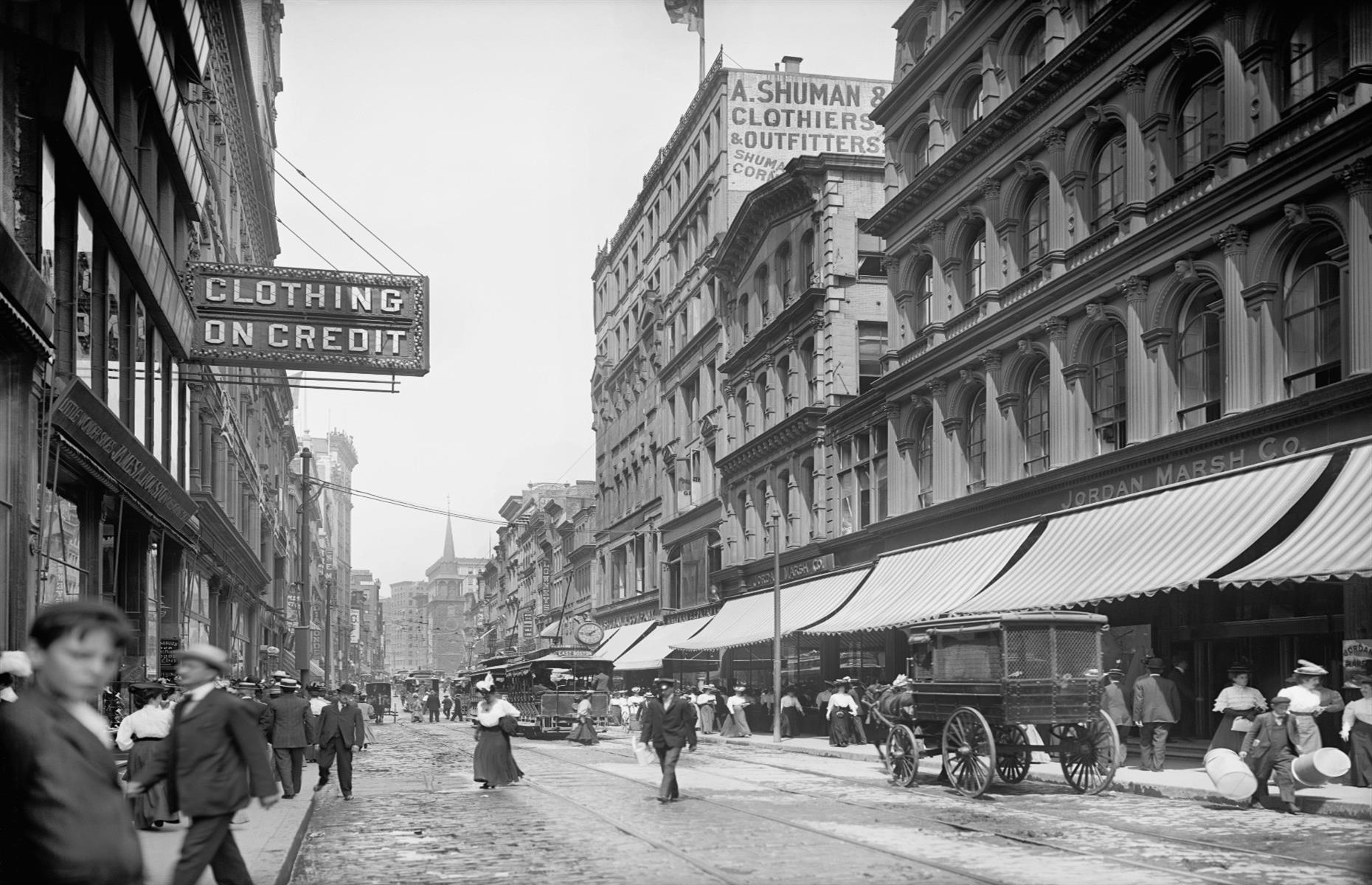 Then: Washington Street, Boston, Massachusetts