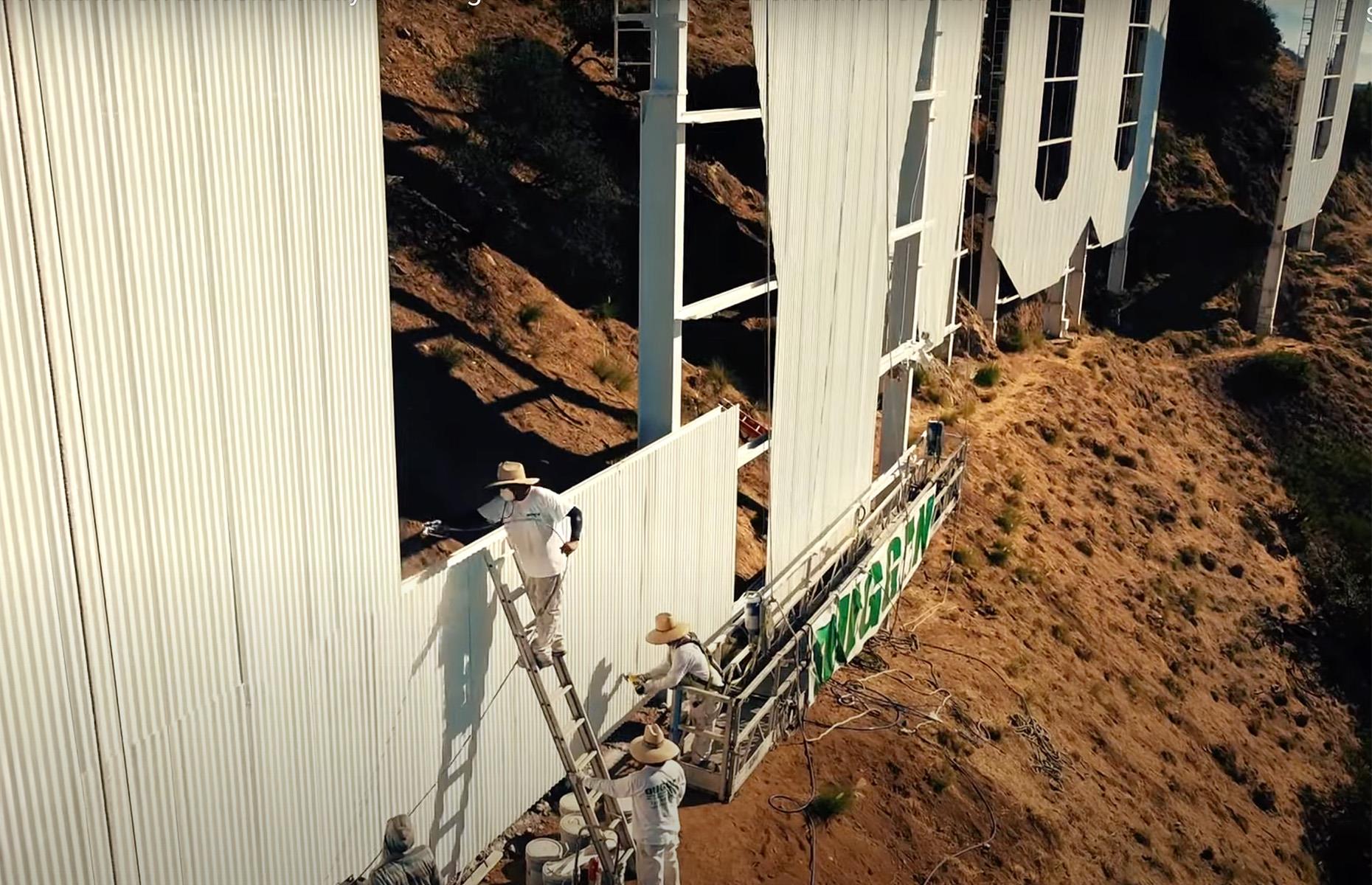 The Hollywood sign has its own shade of white