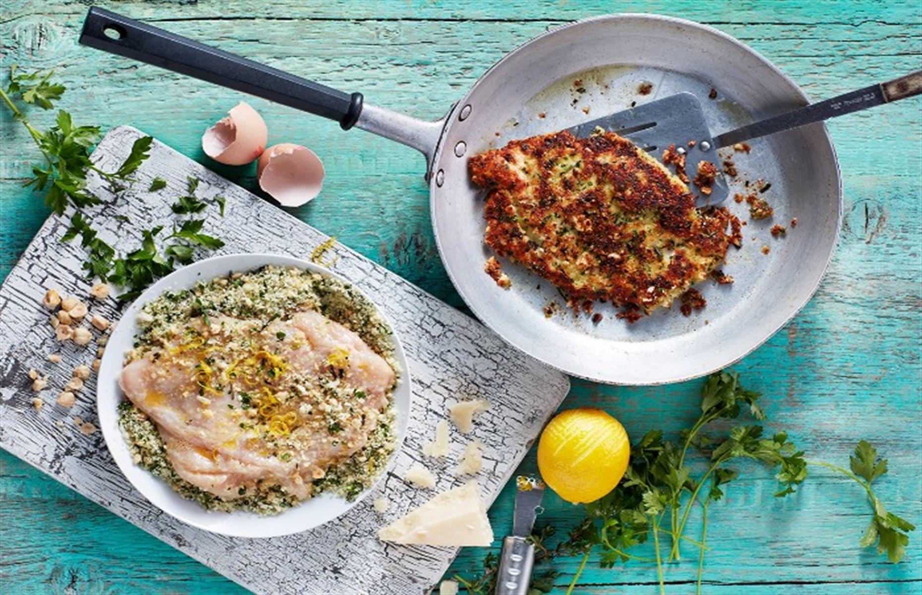 33. Herb and hazelnut crusted chicken