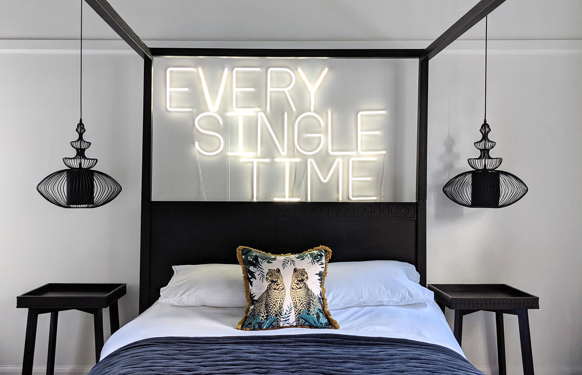 Bring neon lights into the bedroom