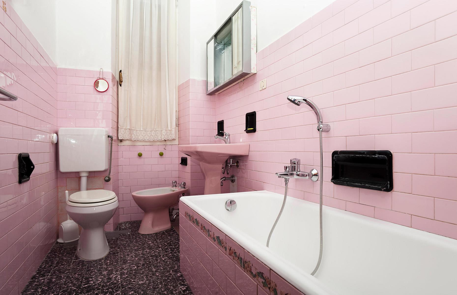 Then: pink bathrooms
