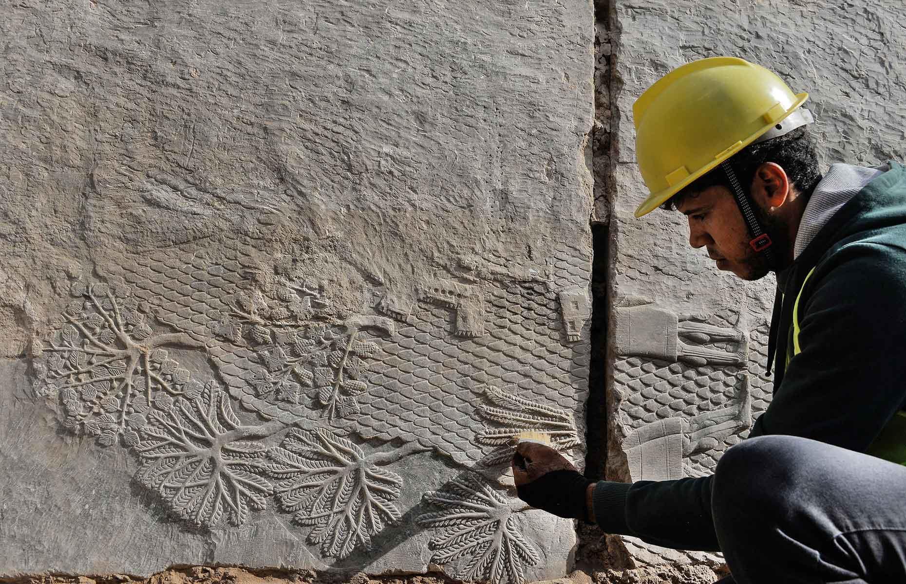 Assyrische Steininschriften, Ninive, Irak