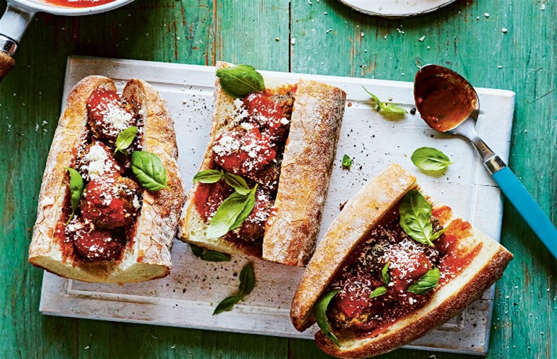 Baked meatball sub