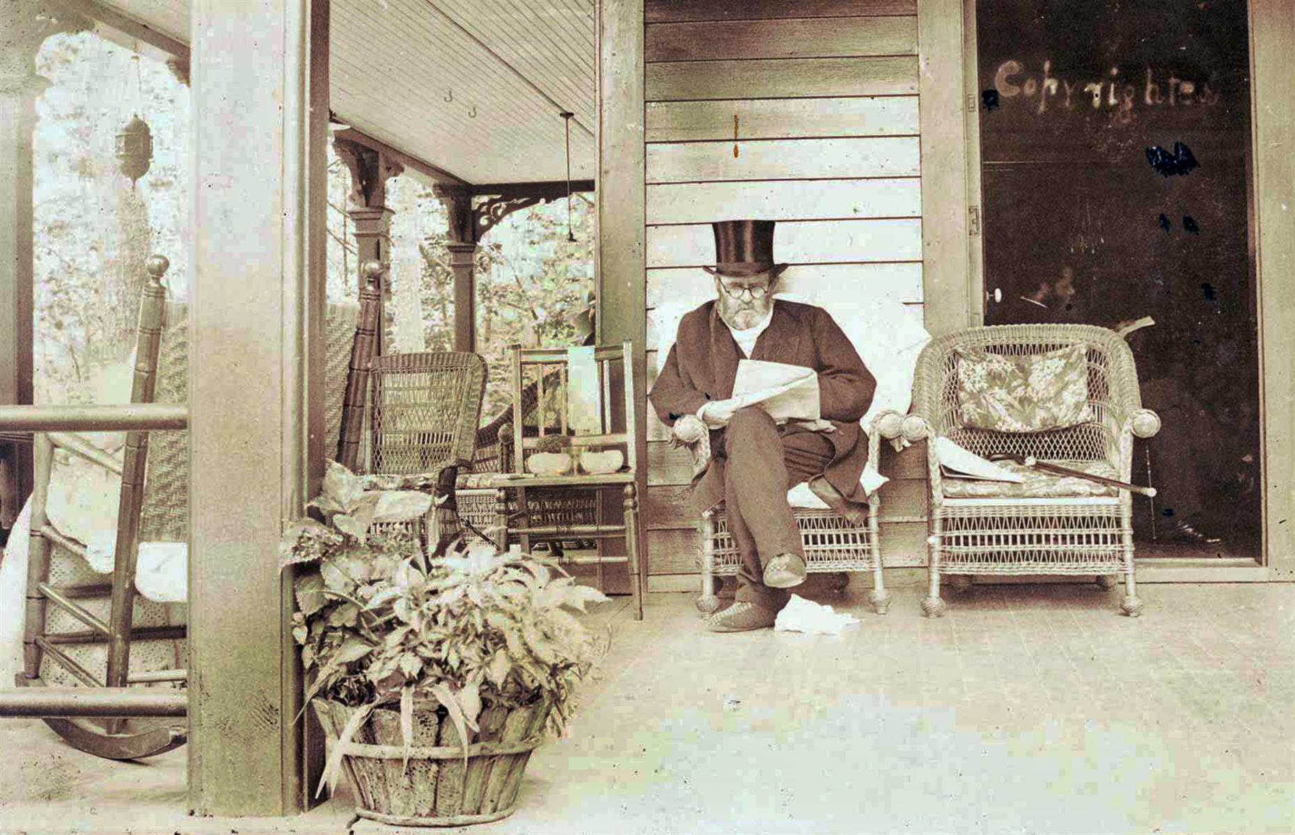 1885: Ulysses S. Grant en el porche de su casa de Mount McGregor