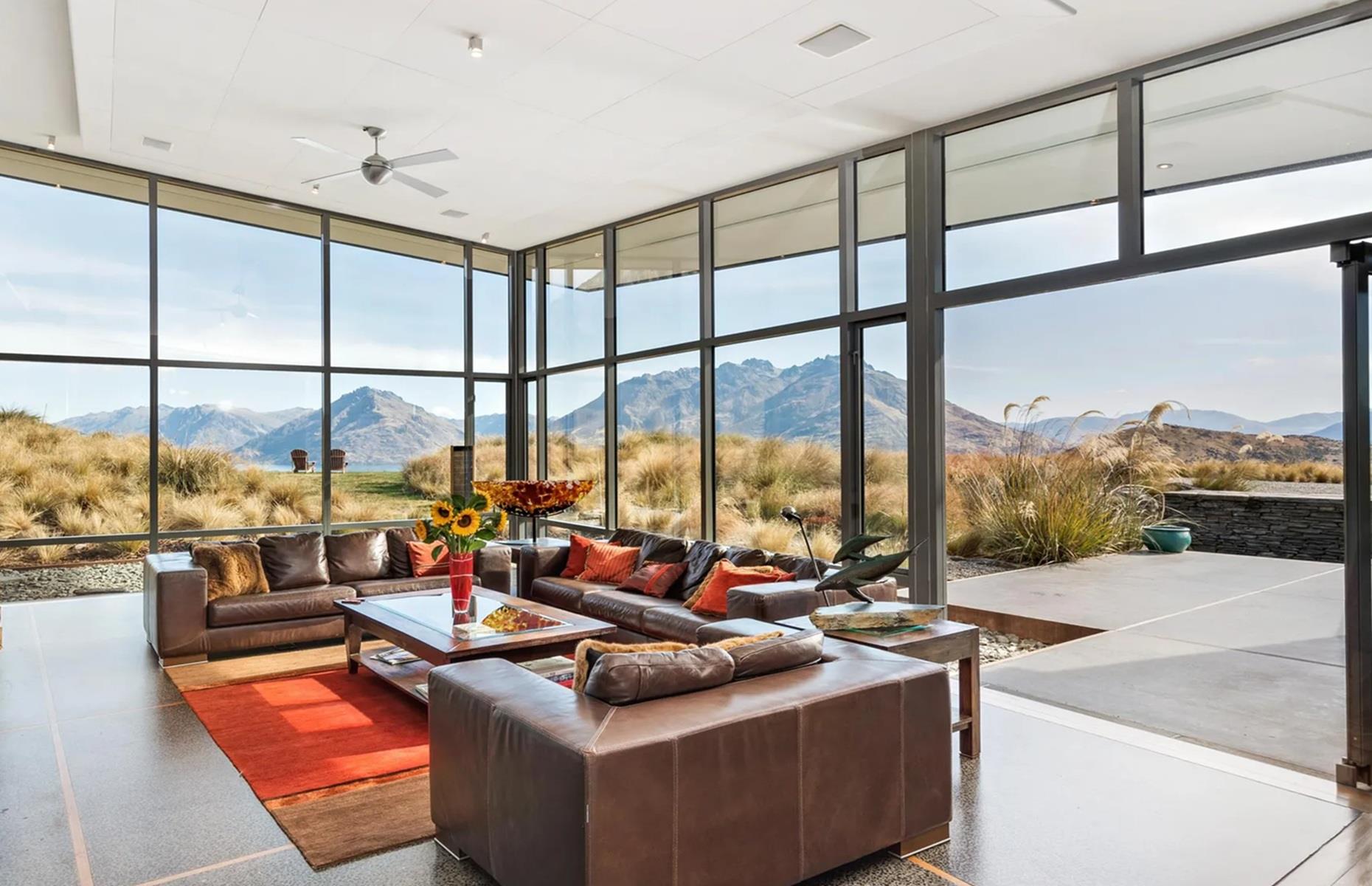 Entire walls of glass