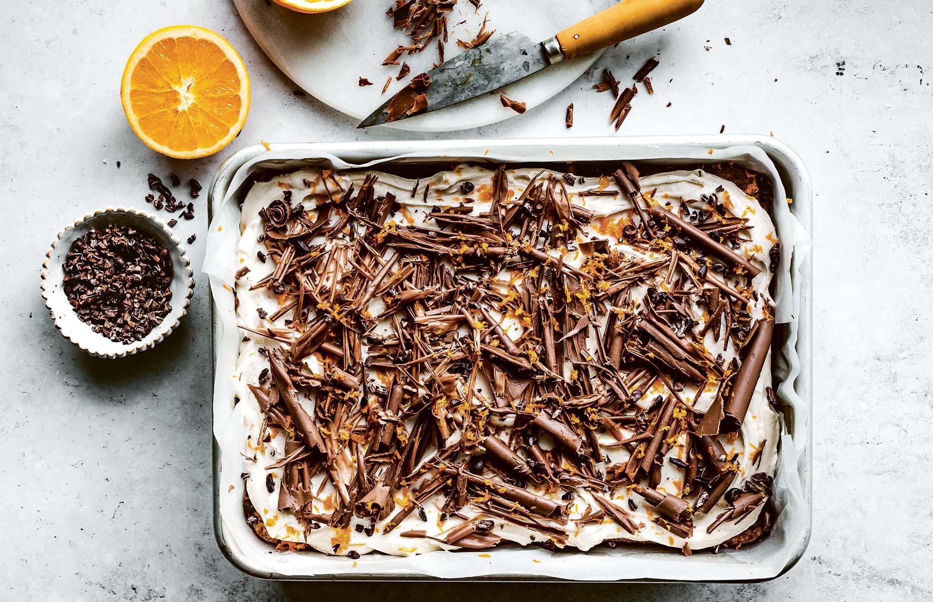 Chocolate and cardamom carrot cake