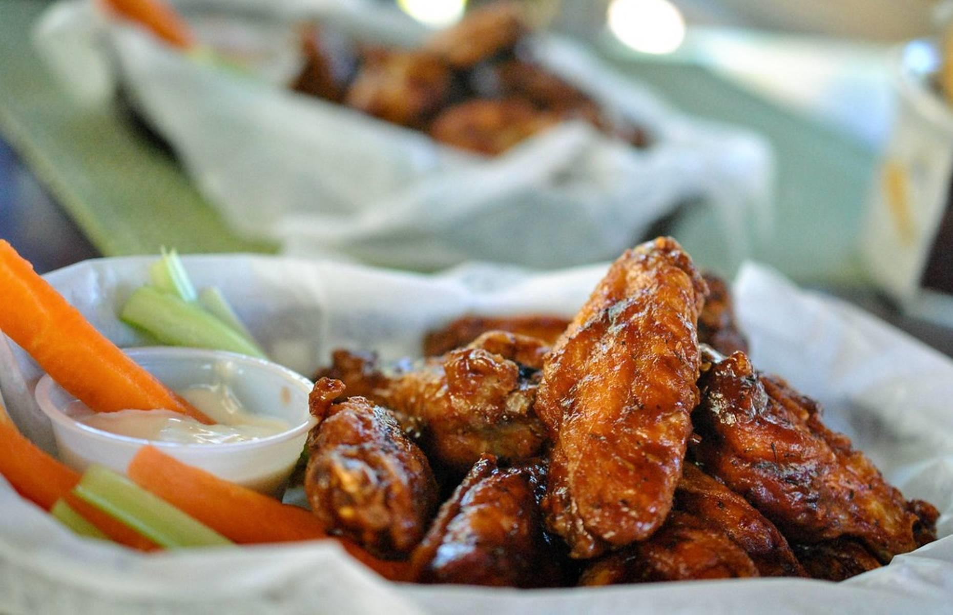 New Mexico: bone-in chicken wings, Two Cranes Bistro and Brew, Albuquerque