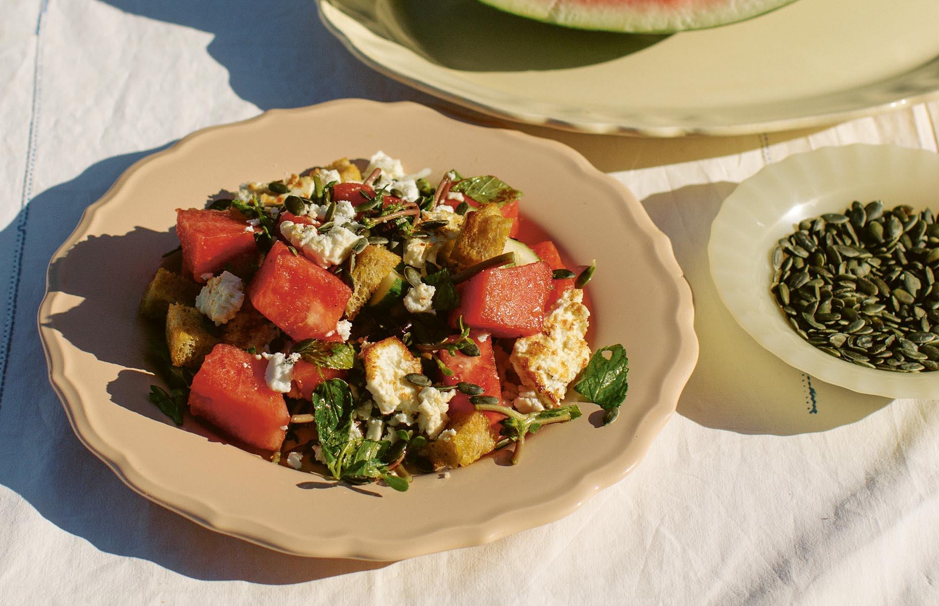 Watermelon and feta salad