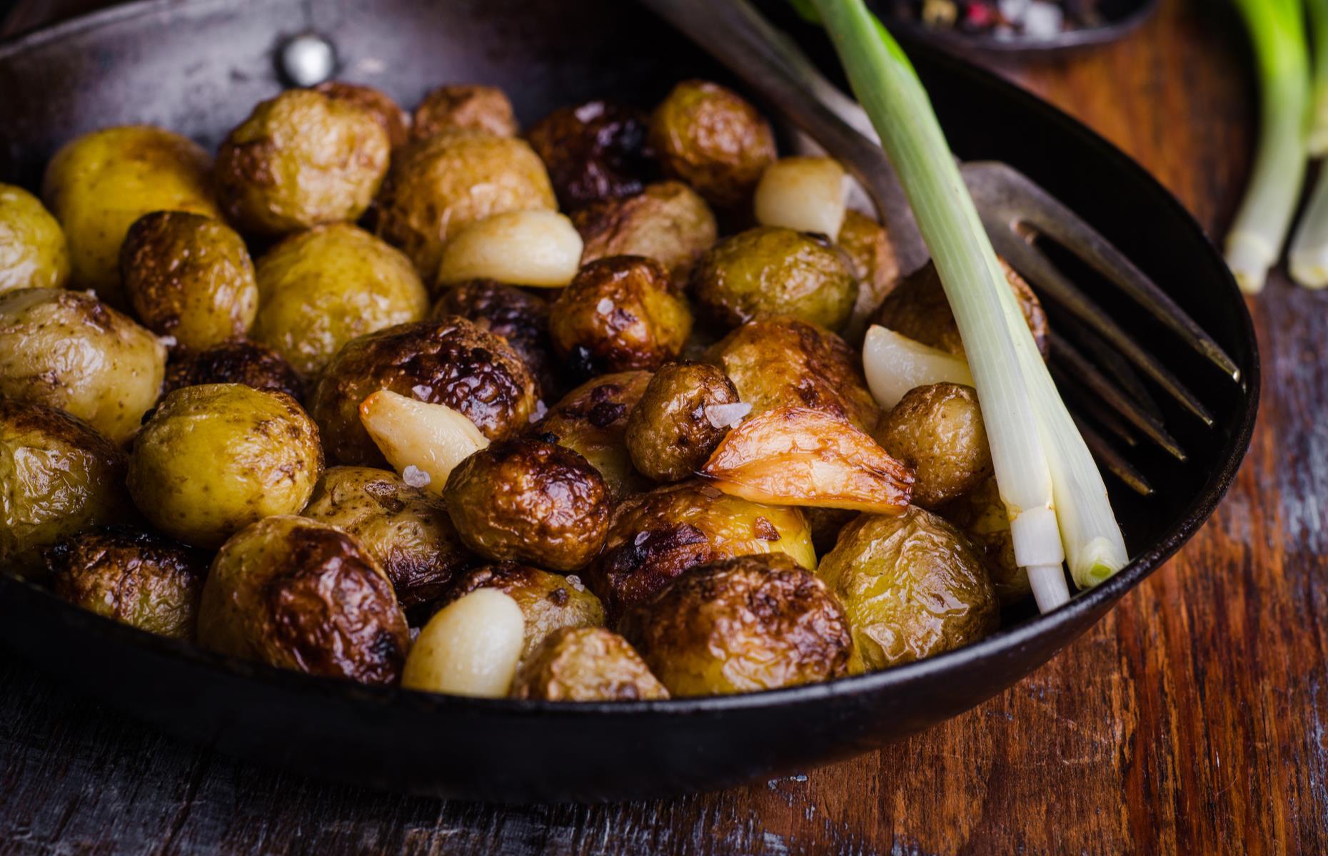 Squash potatoes to make them extra crisp