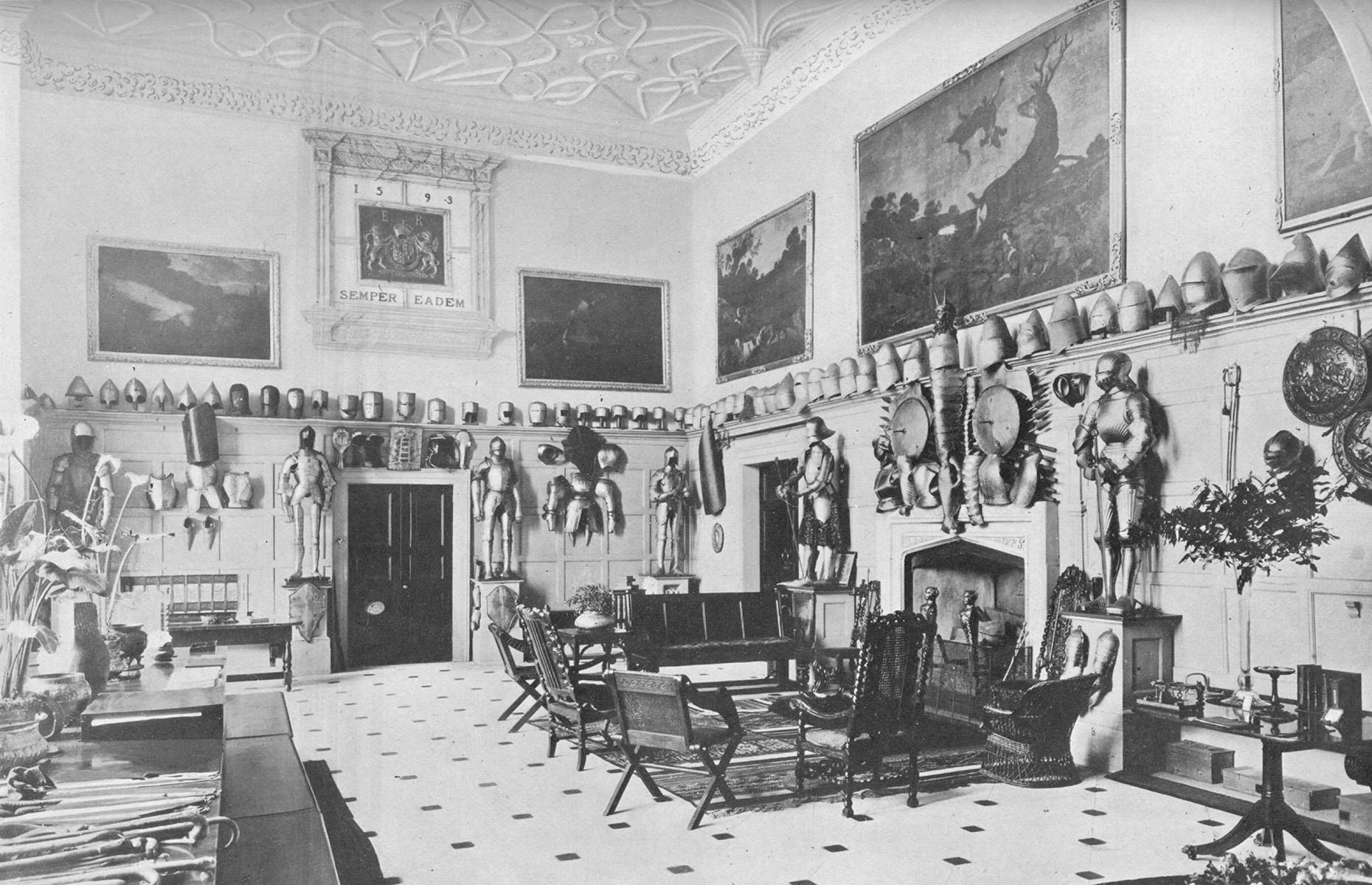 1910: Salón baronial de Parham Park