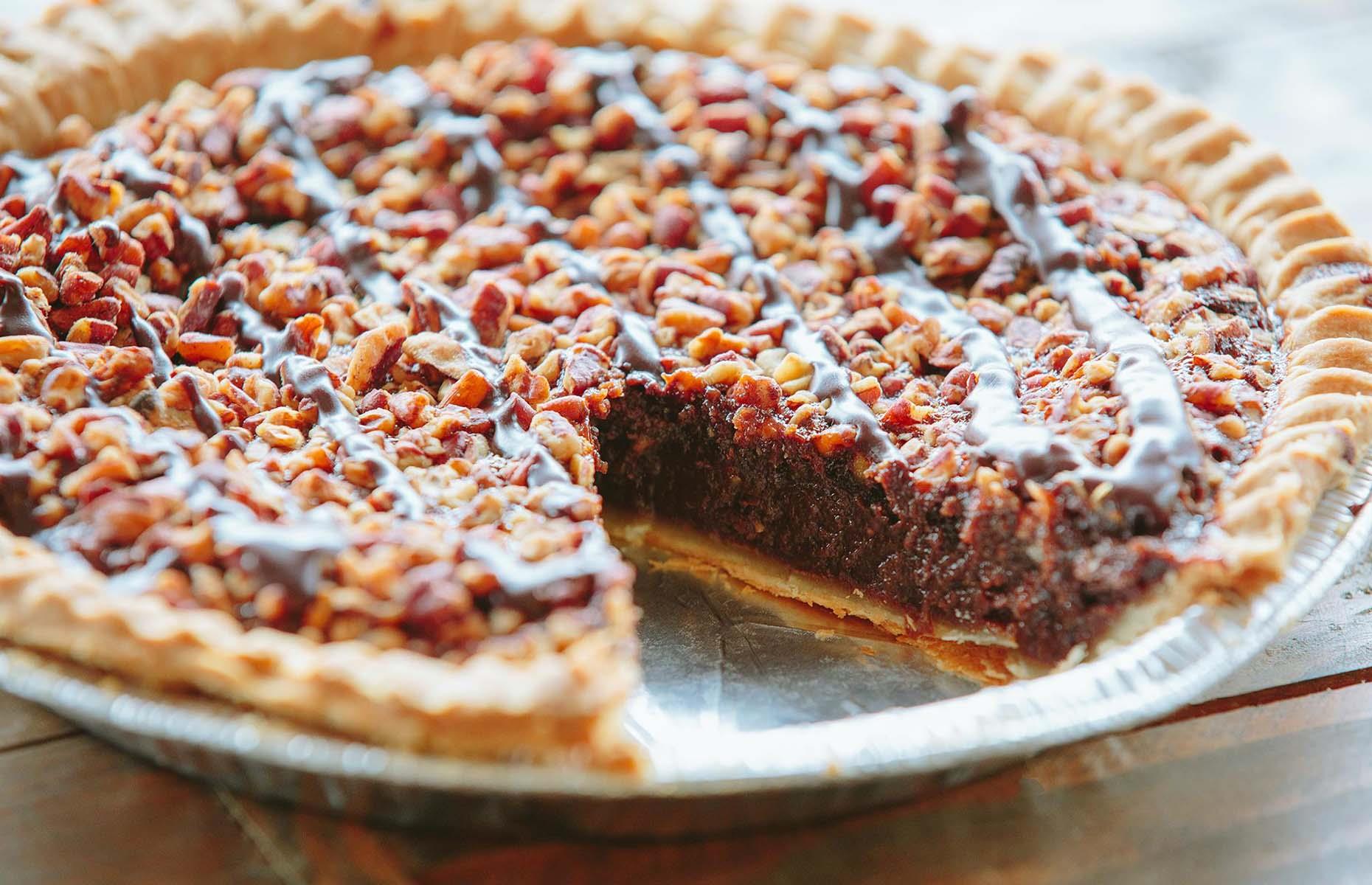 Massachusetts: chocolate bourbon pecan pie, Petsi Pies, Boston