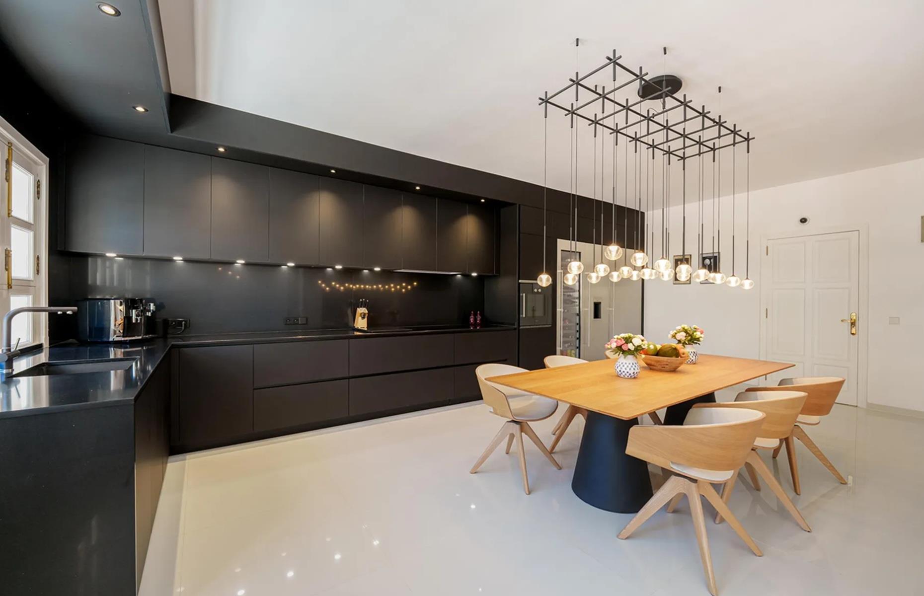Castello M villa: chic monochrome kitchen
