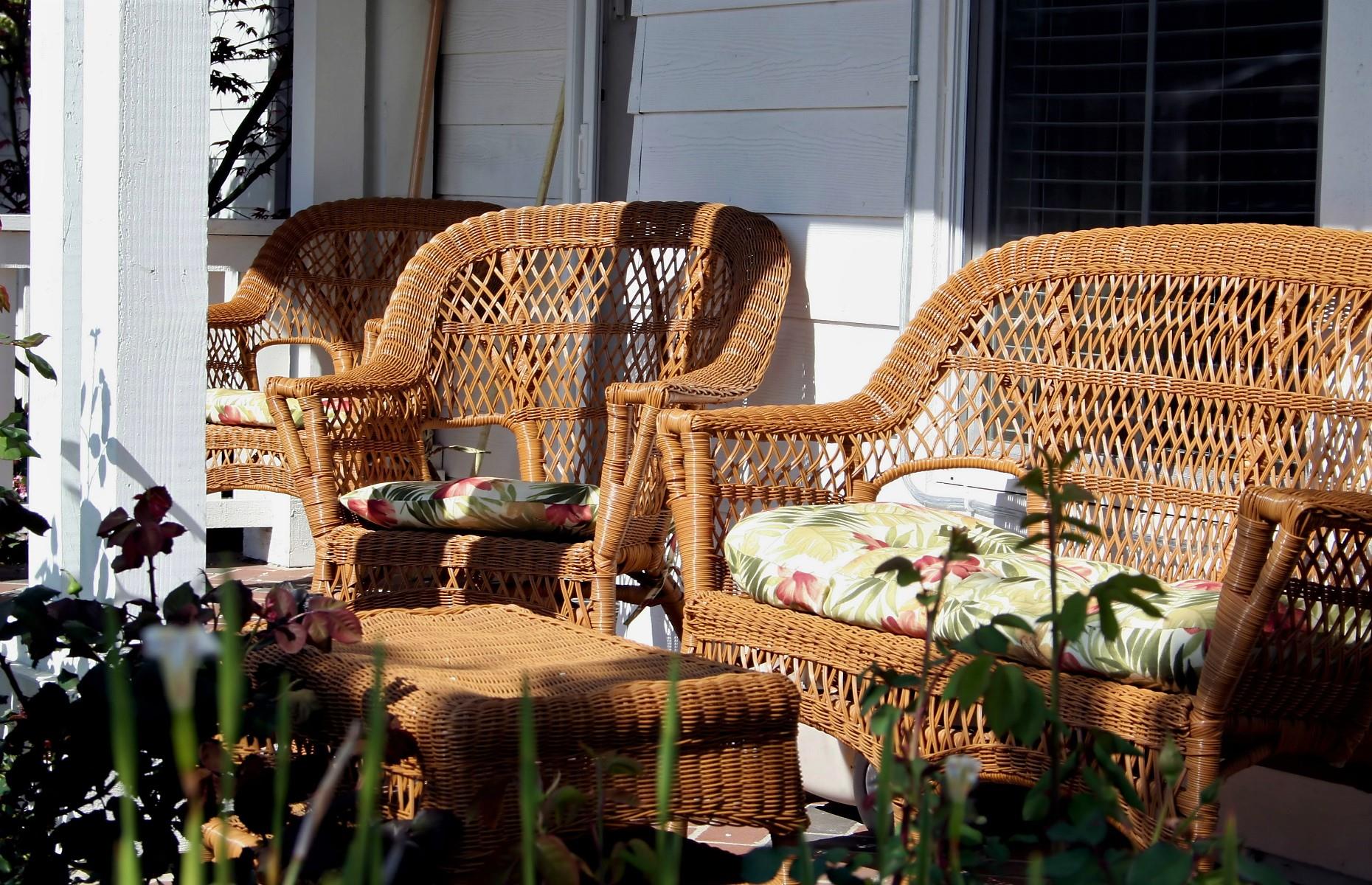 Cane patio furniture
