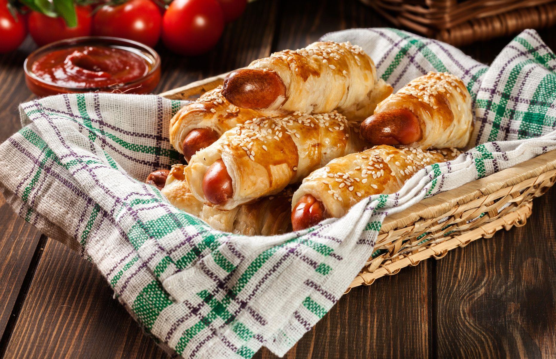 33. Add a pastry layer to hot dogs  