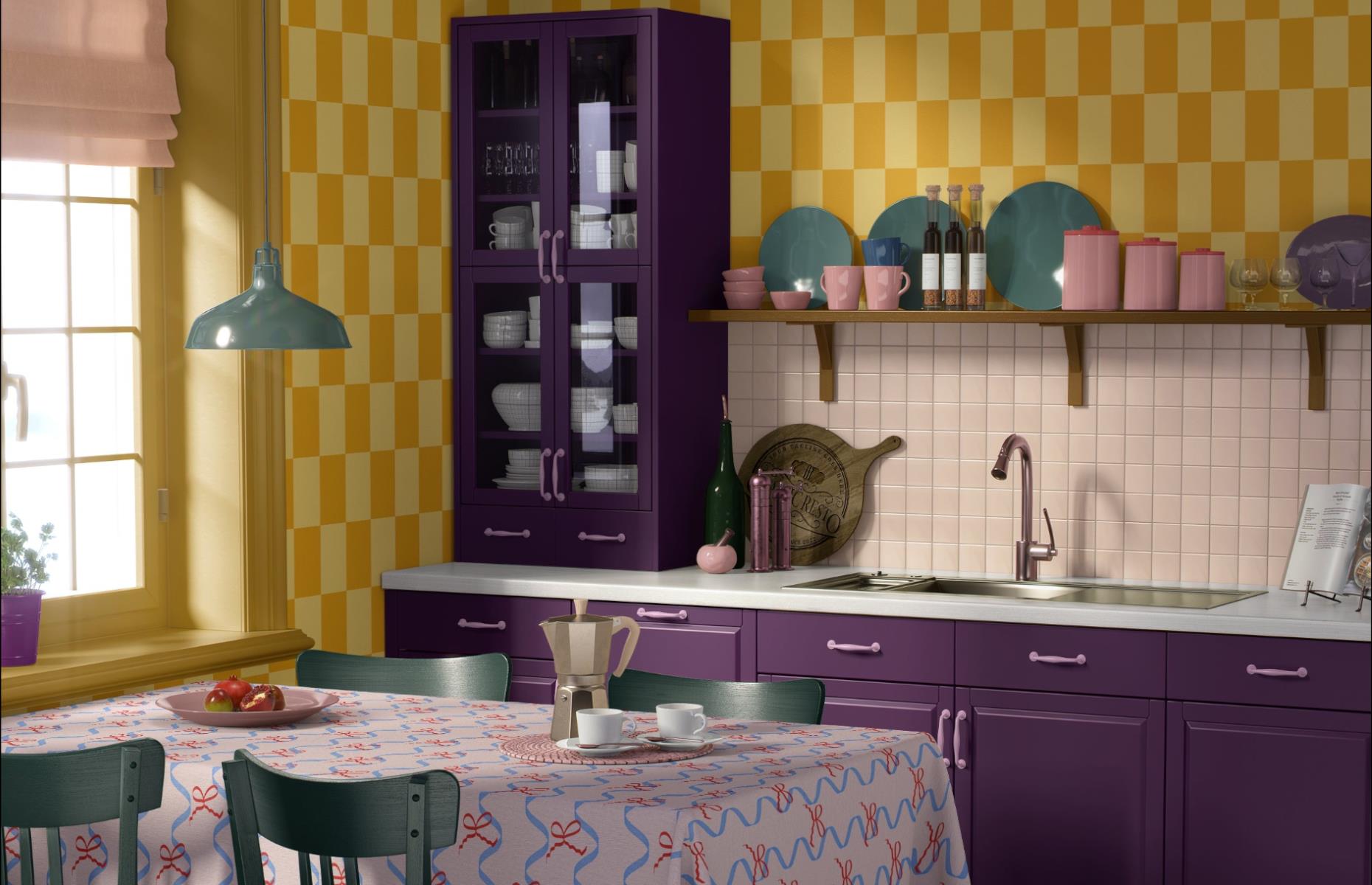 Colourful cabinetry