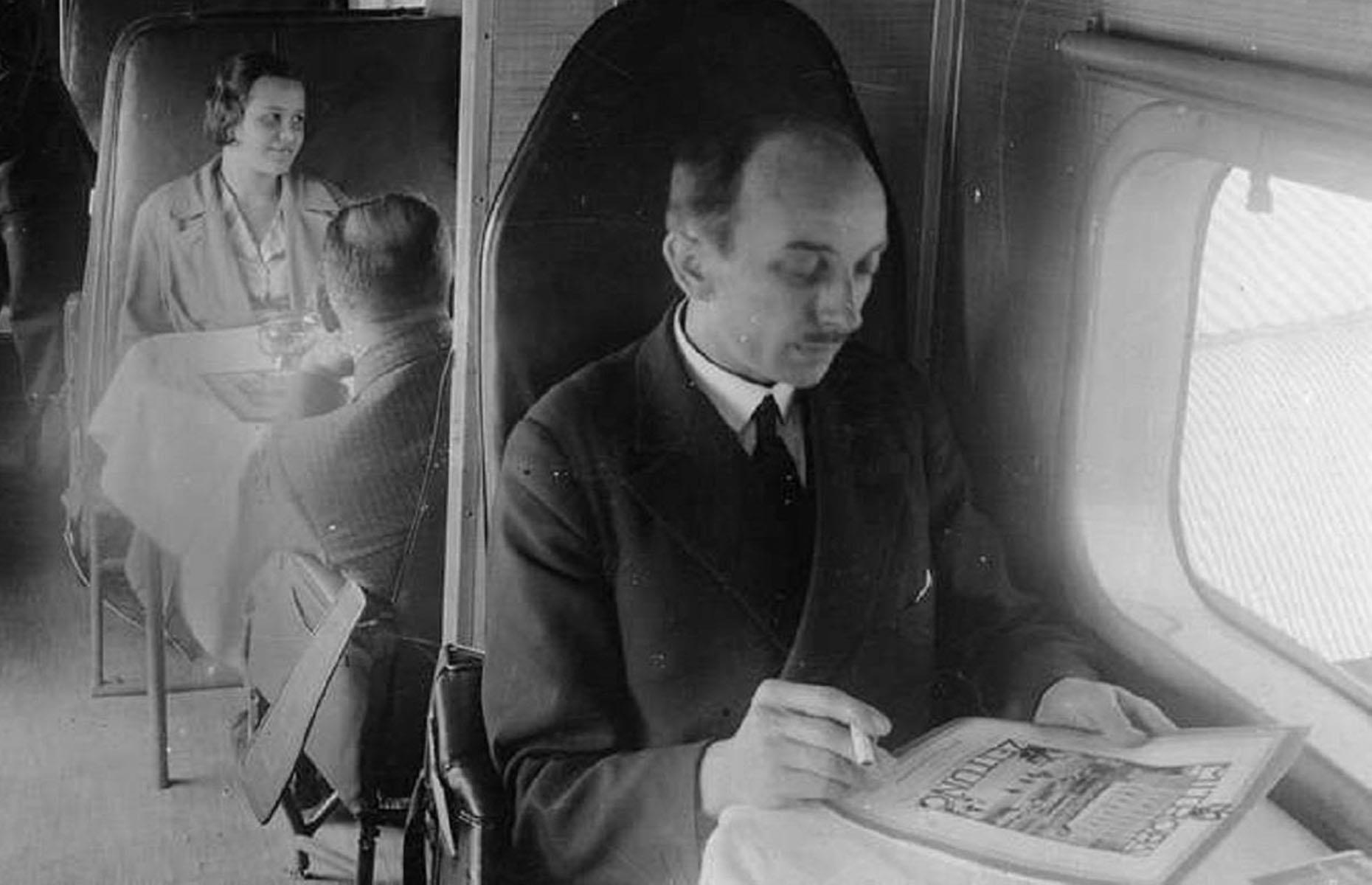 Early 1940s: passengers on board the Junkers G.38 plane