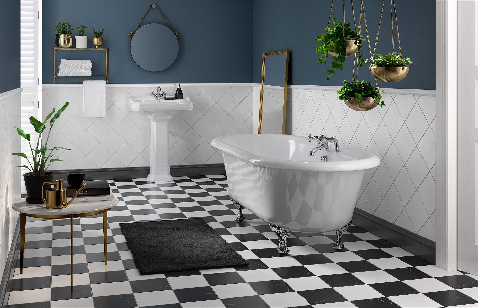 Now: checkerboard flooring
