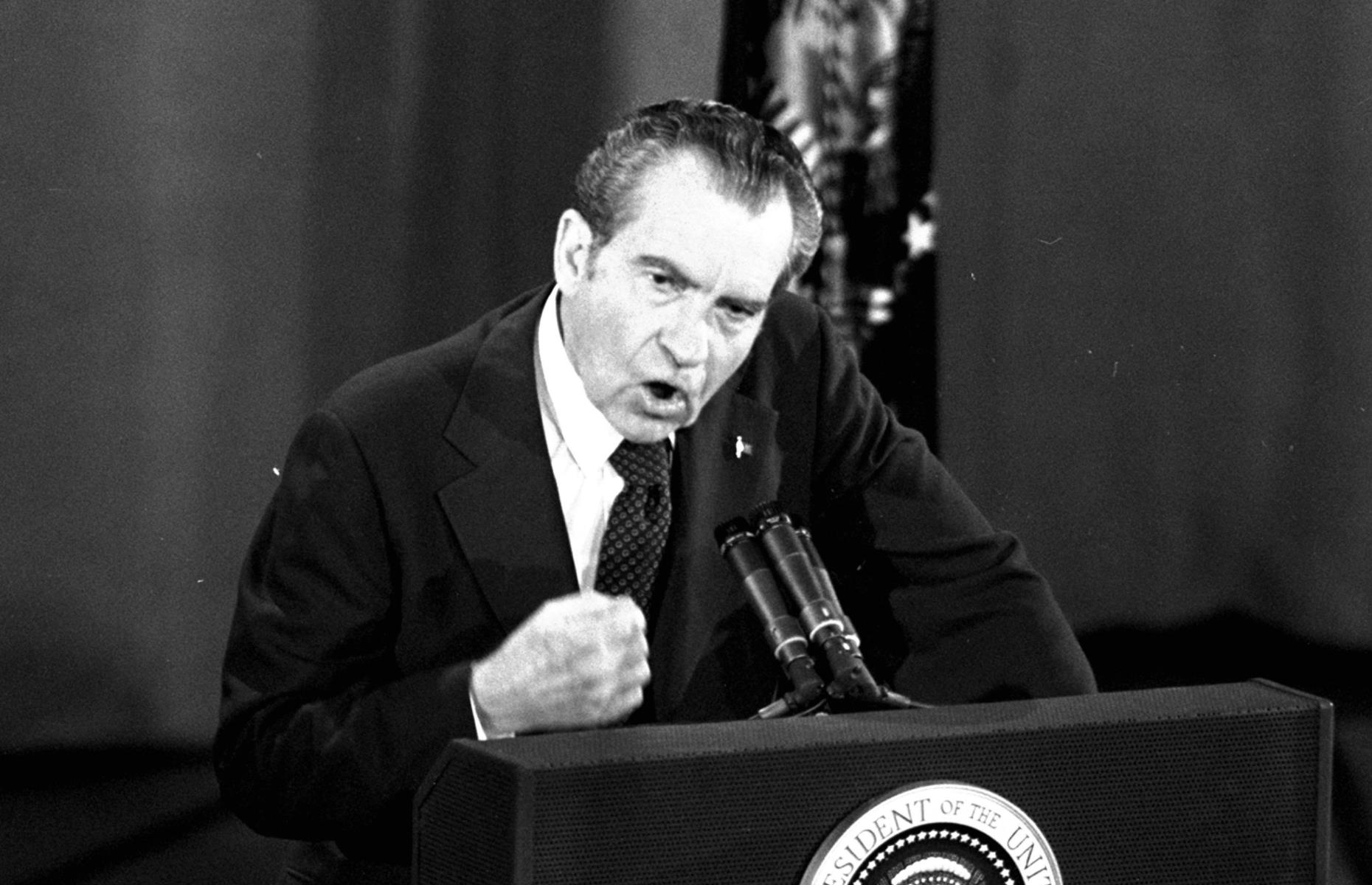 1974: Richard Nixon resigns after Watergate scandal comes to light