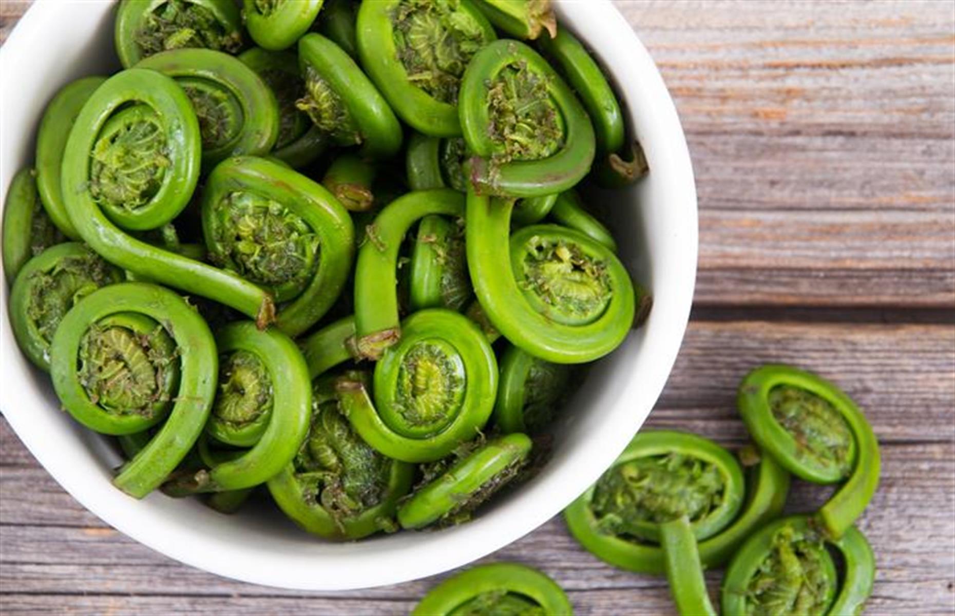 9. Fiddlehead ferns