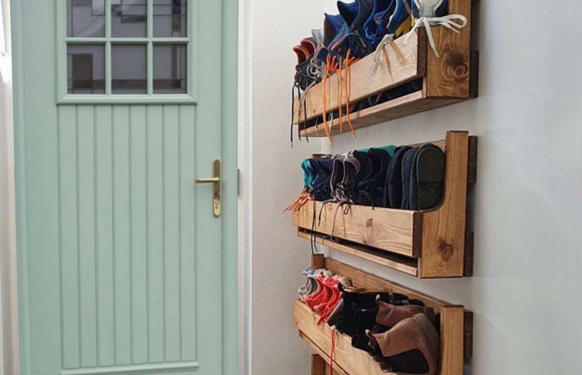 Tidy up with pallet shoe storage