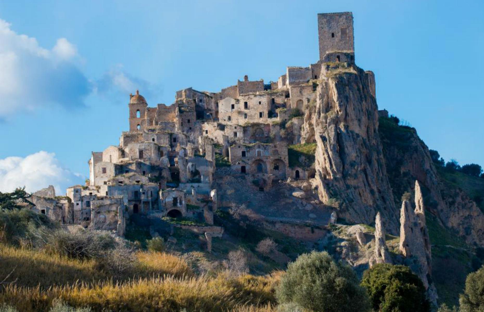 The jagged streets of Craco, Matera, Italy