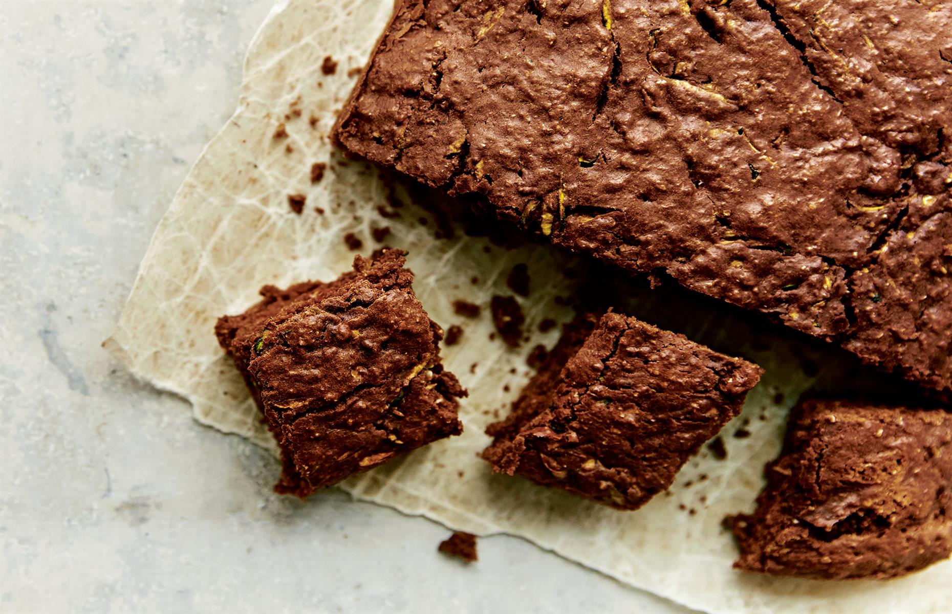 Chocolate and courgette brownies