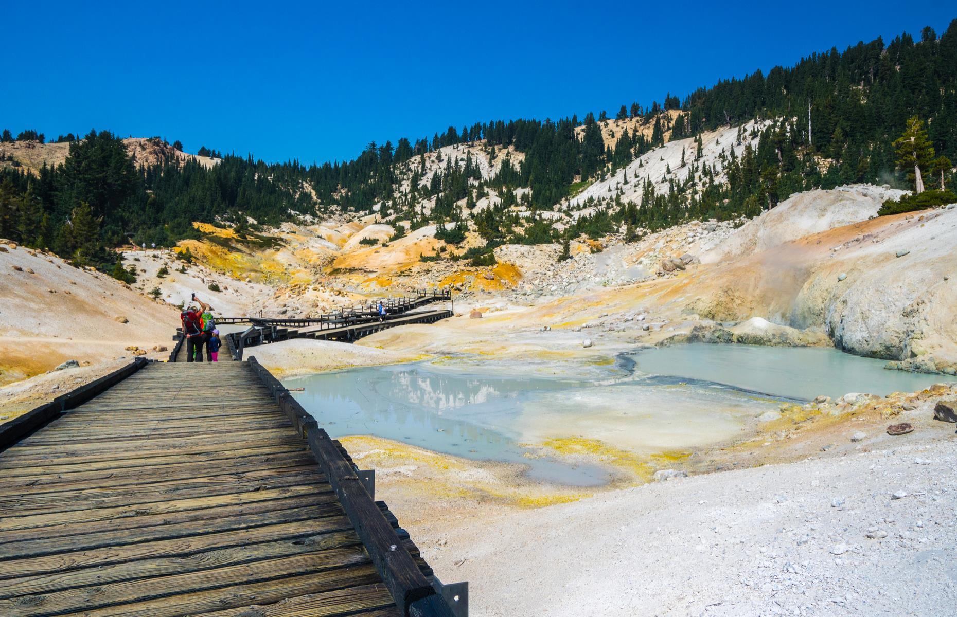 Leave Yellowstone's Grand Prismatic Spring behind and head for Bumpass Hell 