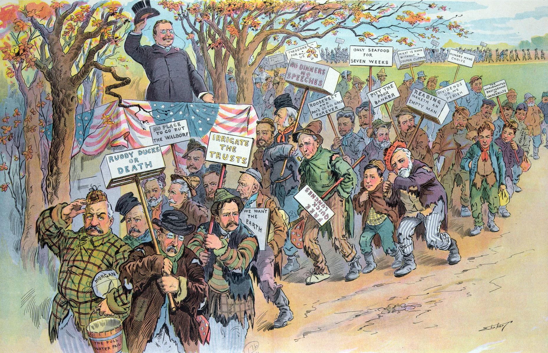 President Theodore Roosevelt takes on J P Morgan 