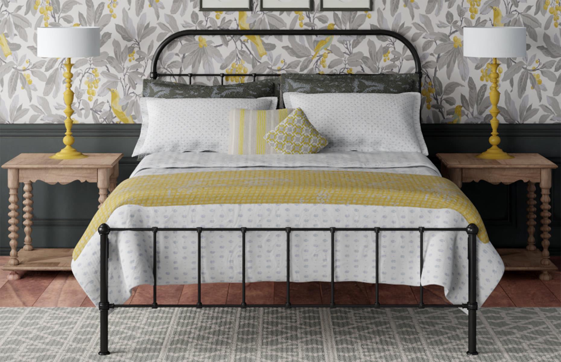 Now: metal frame beds